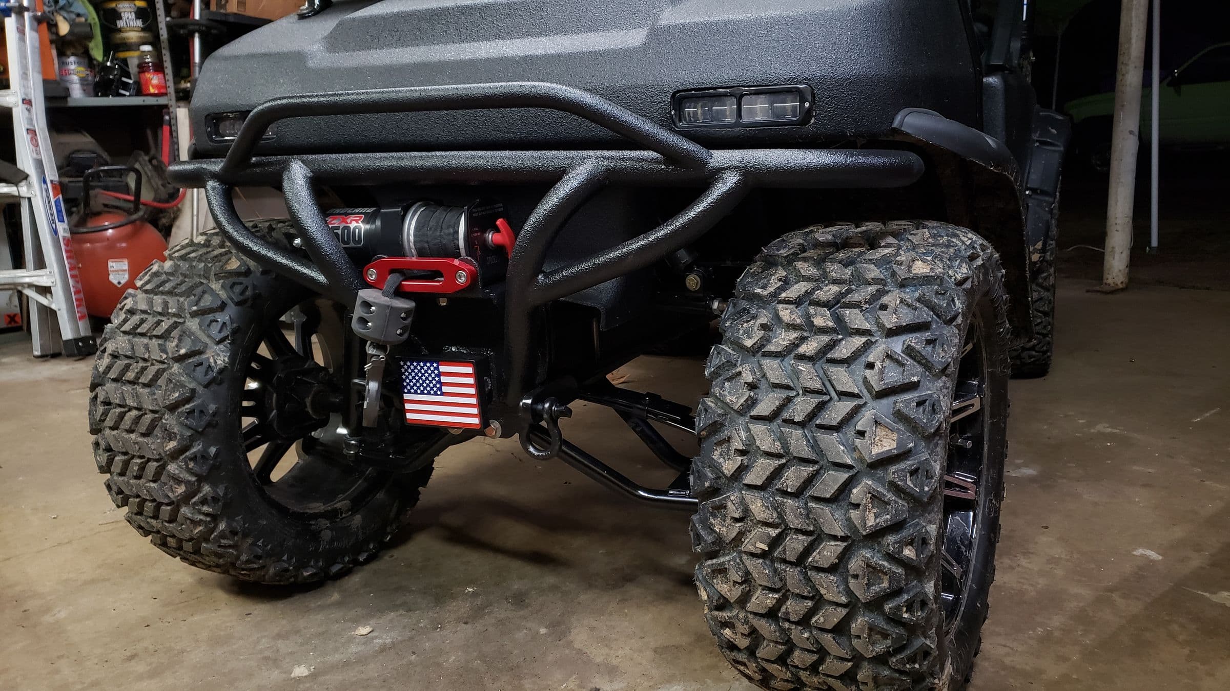 front bumper and winch, ground level shot